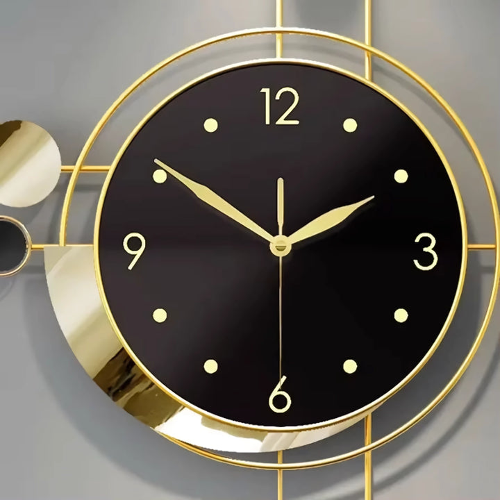 Art Deco Gold and Black Wall Clock