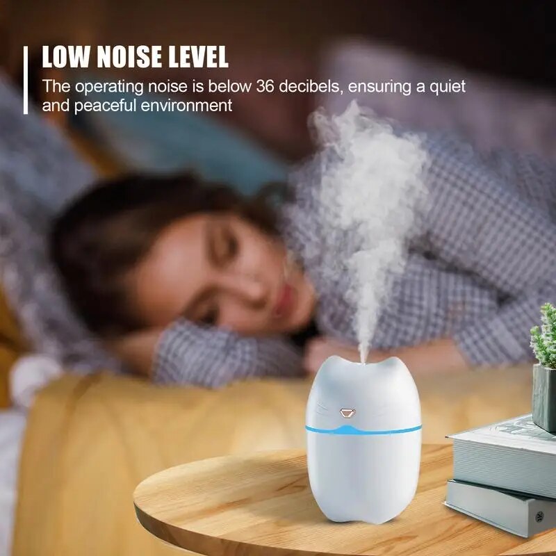 Compact Ultra-Quiet Car Humidifier with Large Capacity and Aromatherapy Function