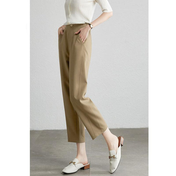 Brown Cropped Harem Pants for Women