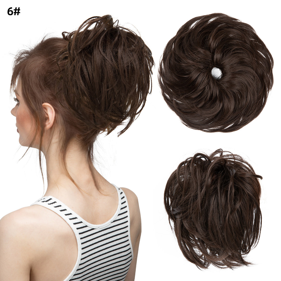 Bud Bun Artificial Hair Bun Natural Fluffy Long Beard Curly Hair Bun Lazy Updo Chignon