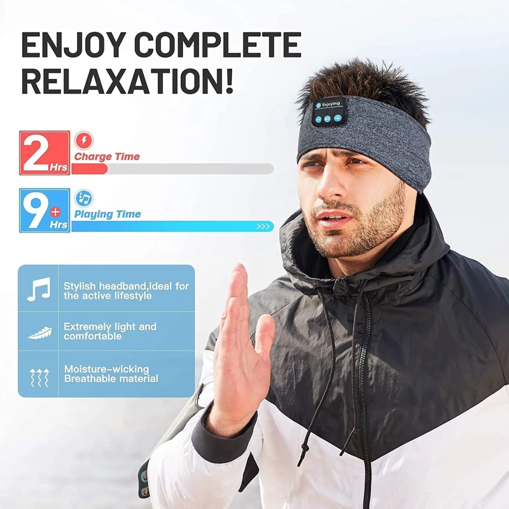 Wireless Bluetooth Sleep Headband with HD Stereo Speakers