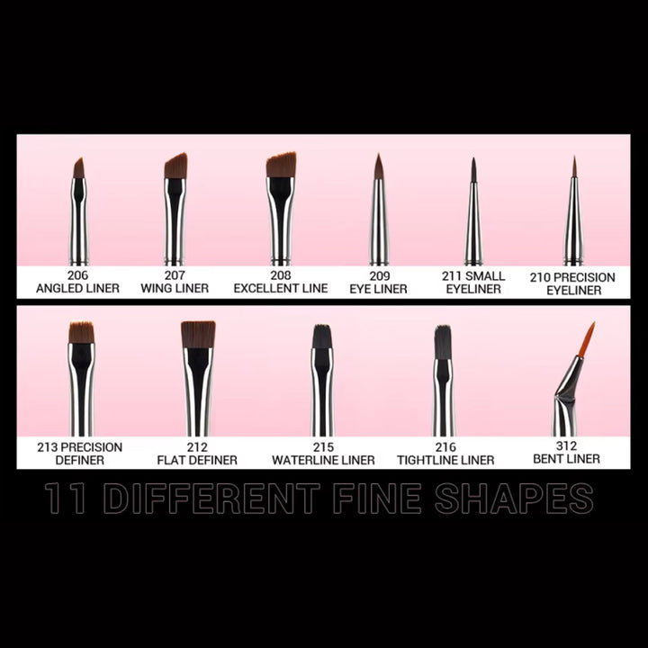 11-Piece Precision Eyeliner Brush Set for Flawless Application