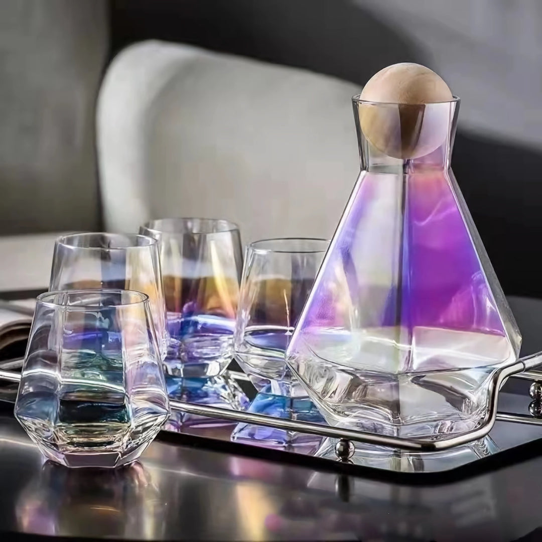 Elegant Glass Carafe Set with Wood Lid – Perfect for Every Occasion