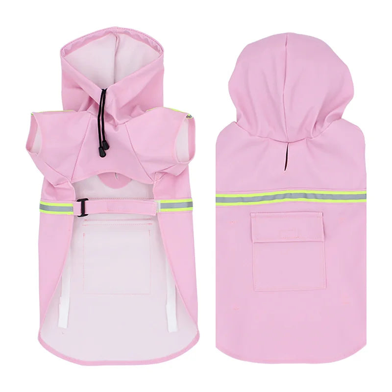 Waterproof Hooded Raincoat for Small and Large Dogs