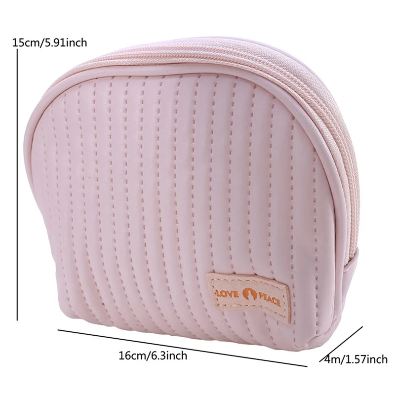 Compact Shell Cosmetic Bag for Women | Travel-Sized Makeup Pouch