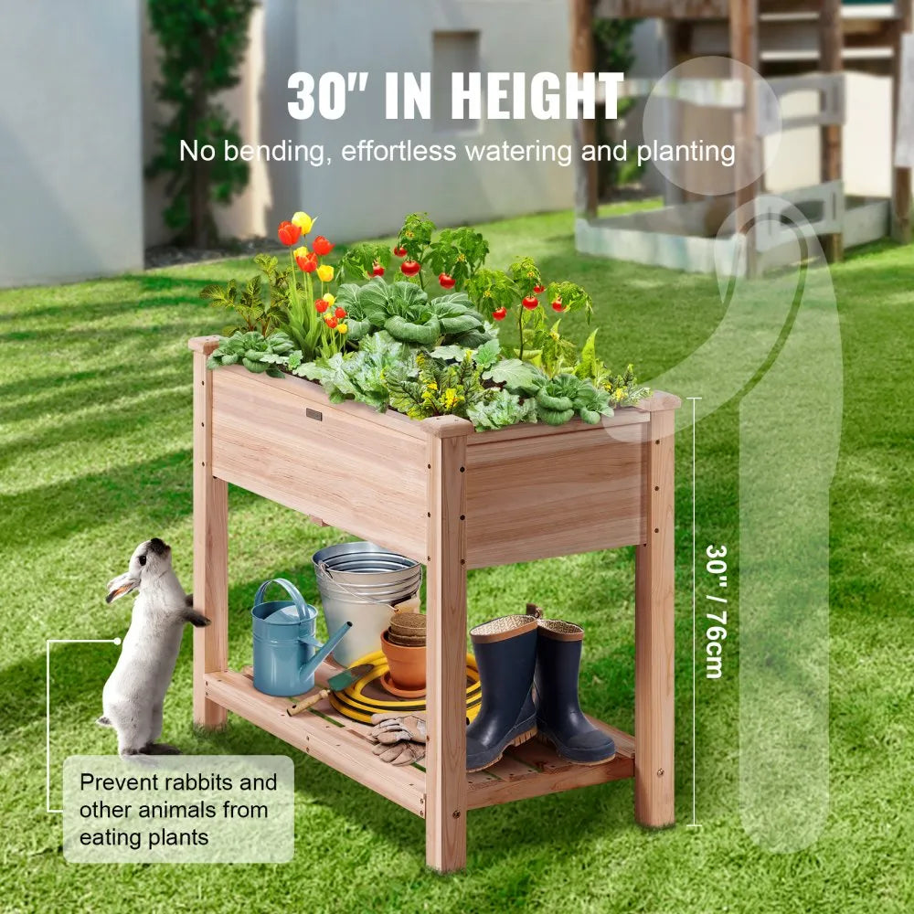 Elevated Wooden Garden Bed Planter Kit