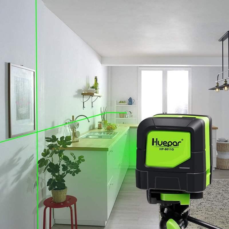 Self-Leveling Cross-Line Laser Level with Dual Green/Red Beam and Magnetic Base