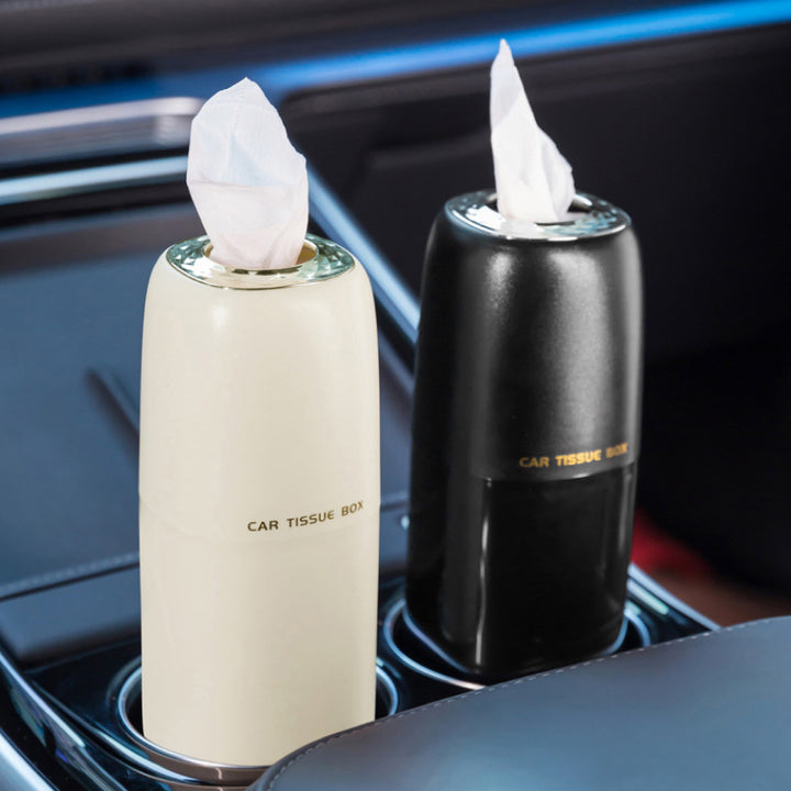 Compact Round Car Tissue Holder