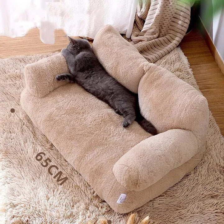 Luxury Pet Sofa Bed - Super Soft Warm Sleeper for Cats & Small Dogs, Washable with Non-Slip Base