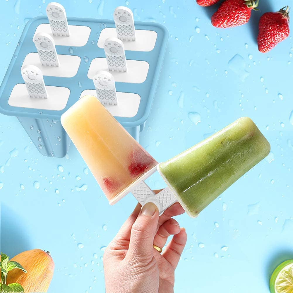 6-Cavity Reusable Silicone Ice Pop Molds