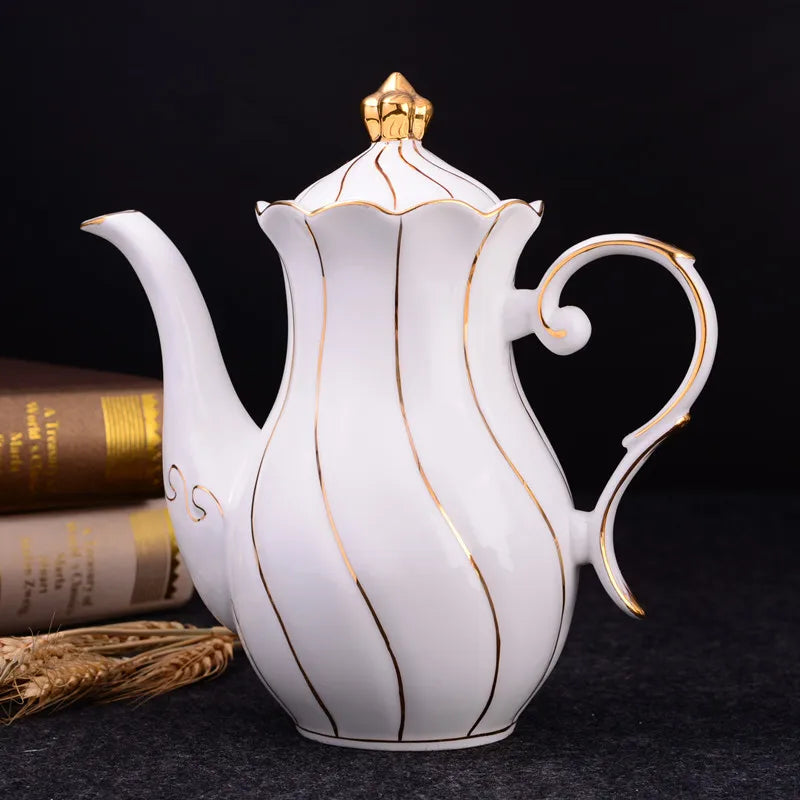 Luxury Gold Inlay Bone China Coffee Set