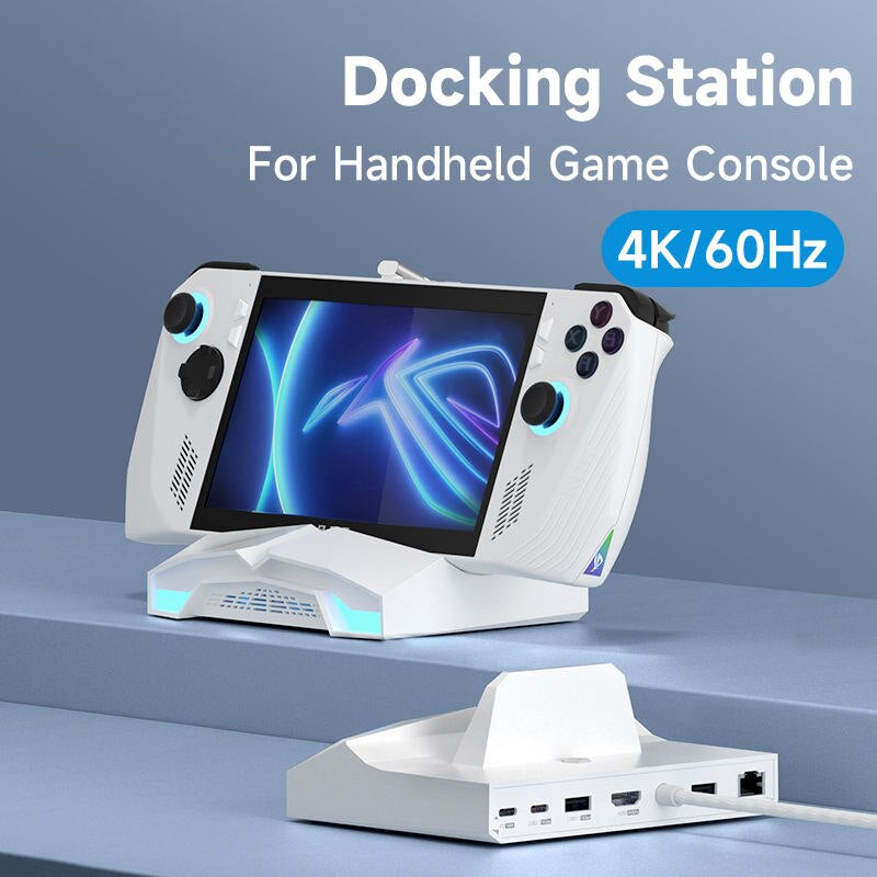 Universal 6-in-1 Docking Station: 4K HDMI, 2.5G RJ45, 100W PD, RGB Lights & USB-C Hub