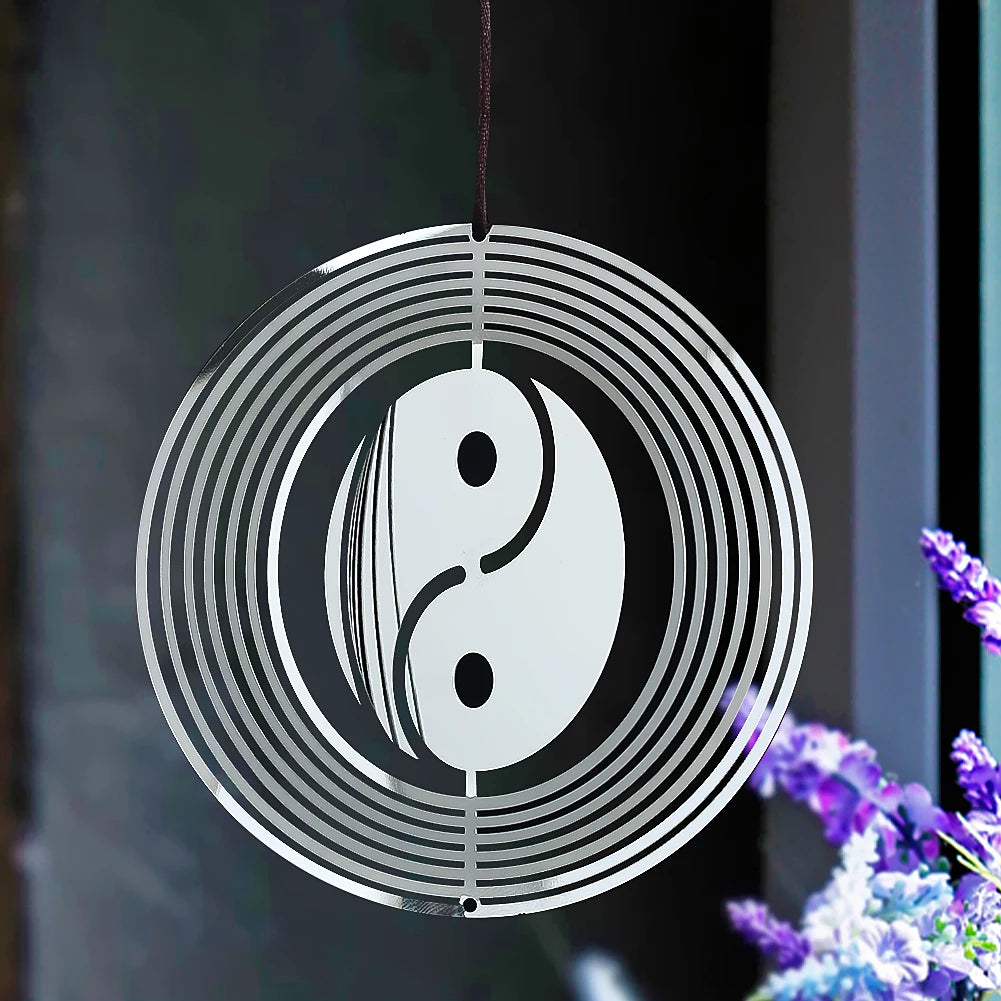 Rotating Tai Chi Stainless Steel Pendant