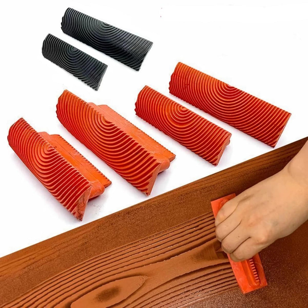 DIY Wood Graining Rubber Roller Set for Wall Painting and Home Decoration