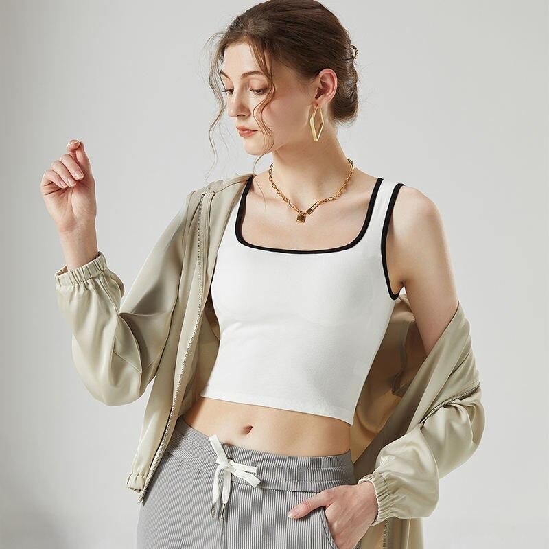 Padded Sleeveless Strap Crop Top for Women