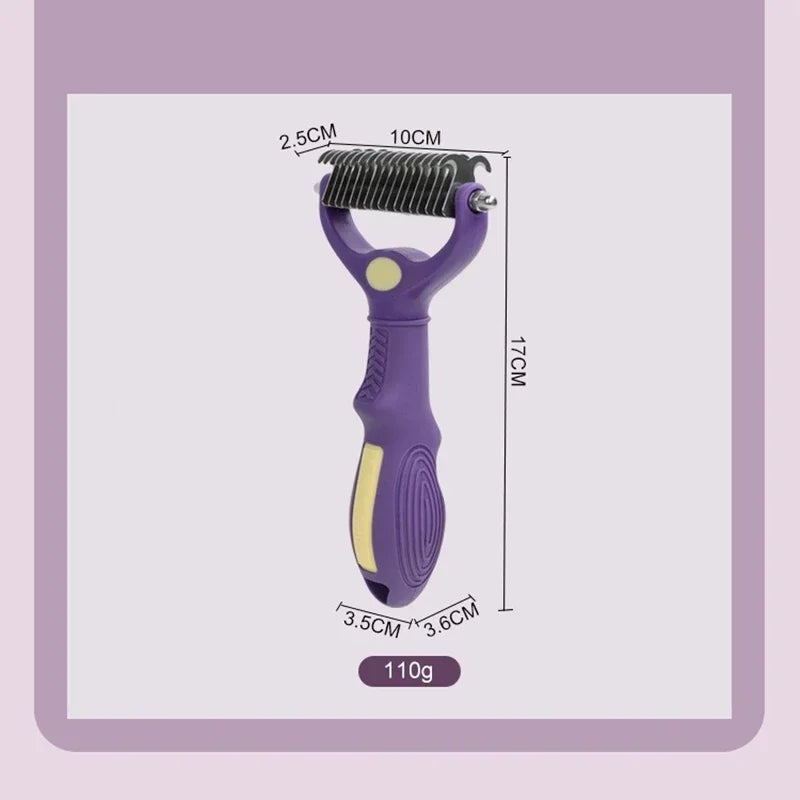 2-in-1 Pet Grooming Brush & Deshedding Tool for Dogs and Cats