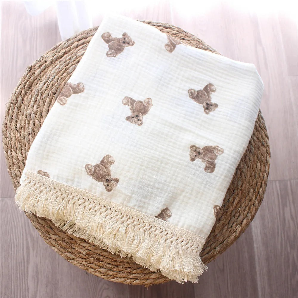 Soft Cotton Muslin Swaddle Blanket for Babies