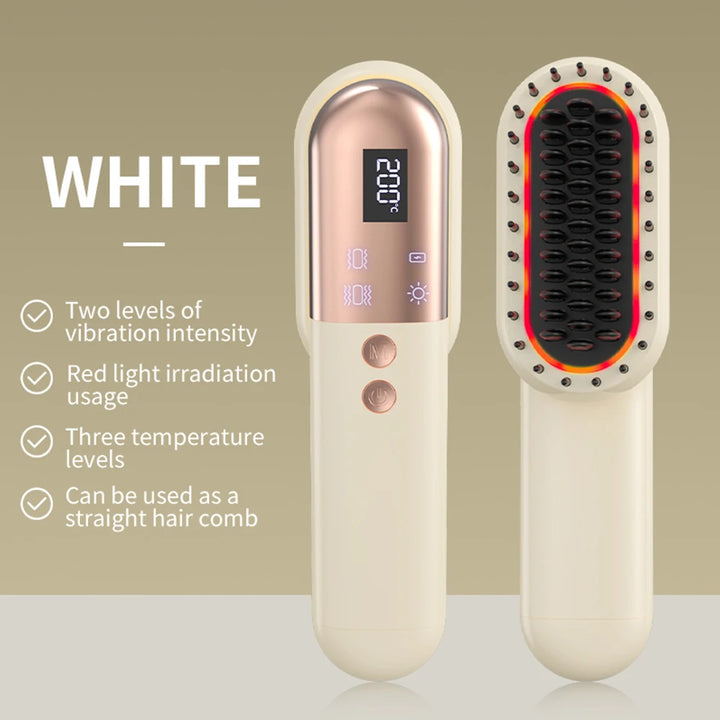 Wireless Hair Care Comb with Heating and Red Light Therapy for Scalp Massage