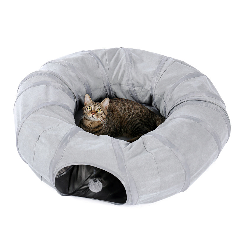 Interactive Collapsible Cat Tunnel Bed