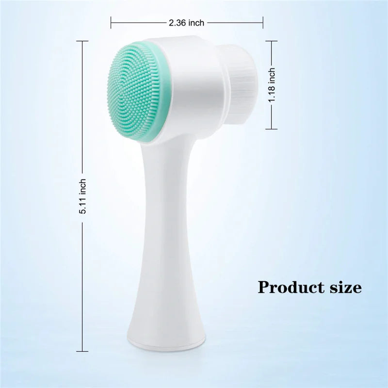 Soft Silicone Facial Cleansing Brush - Double-Sided Massage and Deep Cleanse