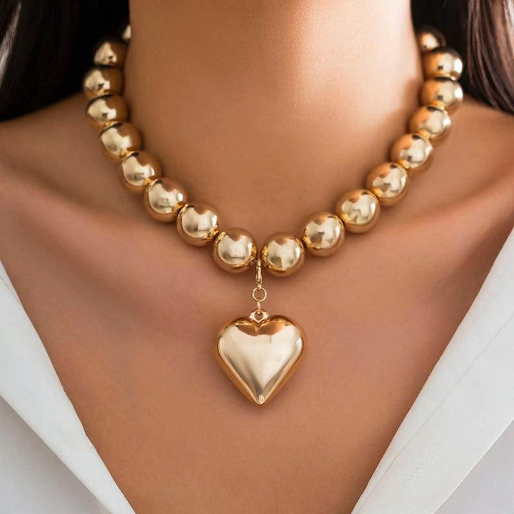 Trendy Acrylic Heart Pendant Choker Necklace