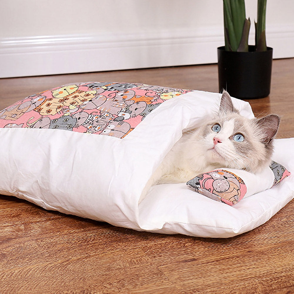 Printed Cat Cave Bed