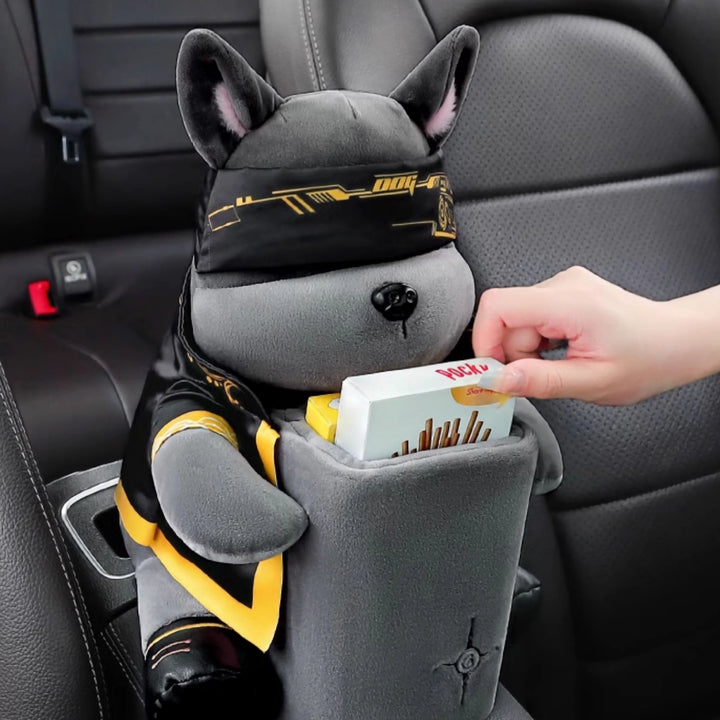 Cute 2-in-1 Car Armrest Tissue Holder & Trash Bin – Fun and Functional Storage