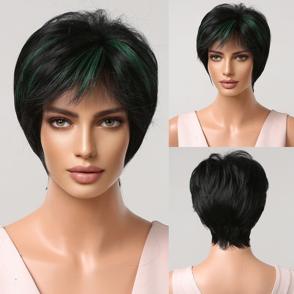 Wig Women's Short Hair Natural Full-head Wig Style