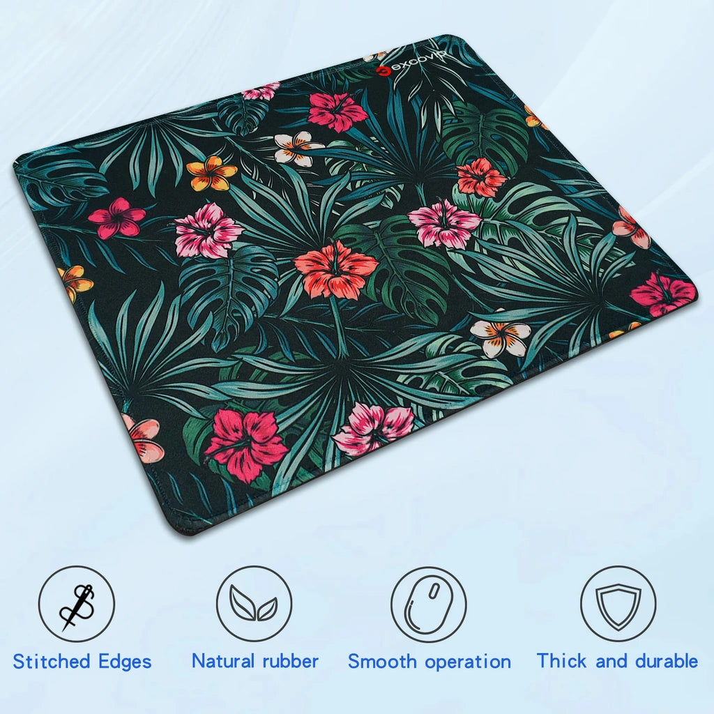 Beautiful Floral Gaming Mouse Pad with Stitched Edge