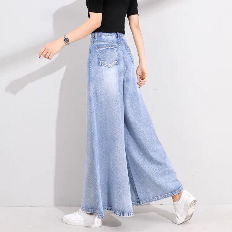 Drop Wide Leg Jeans Skirt Women