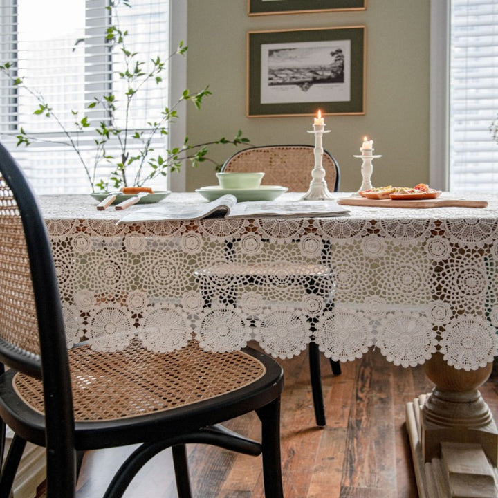 Water-Soluble Embroidery Lace Tablecloth