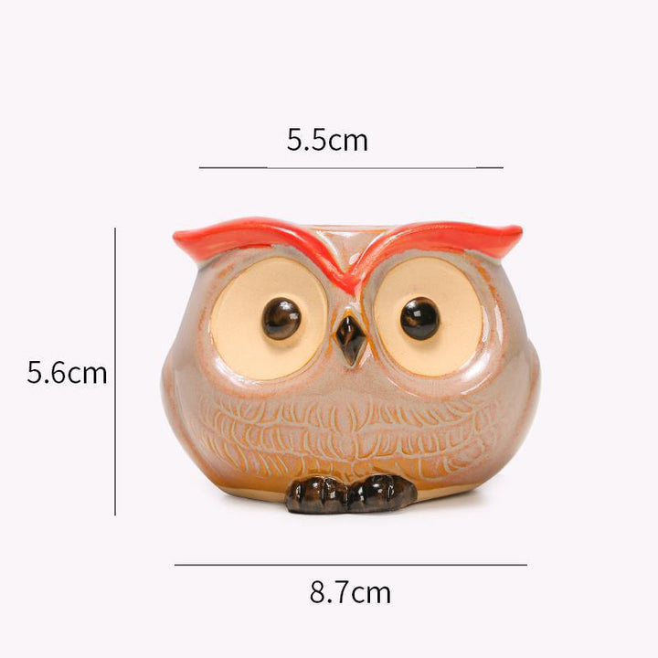 Cute Owl Ceramic Flower Pot Planter