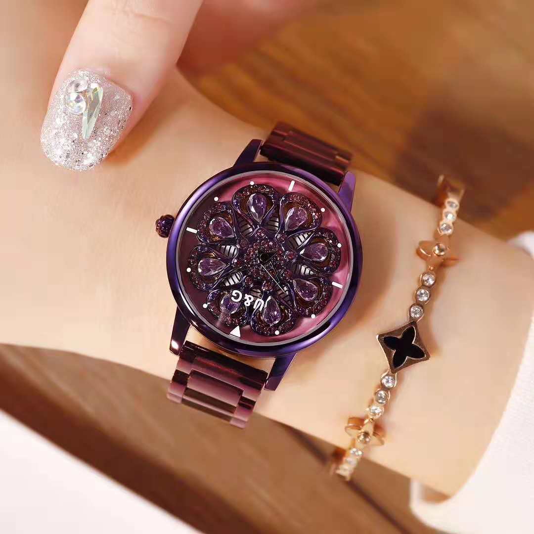 Diamond Set Pattern Imported Movement Female Watch