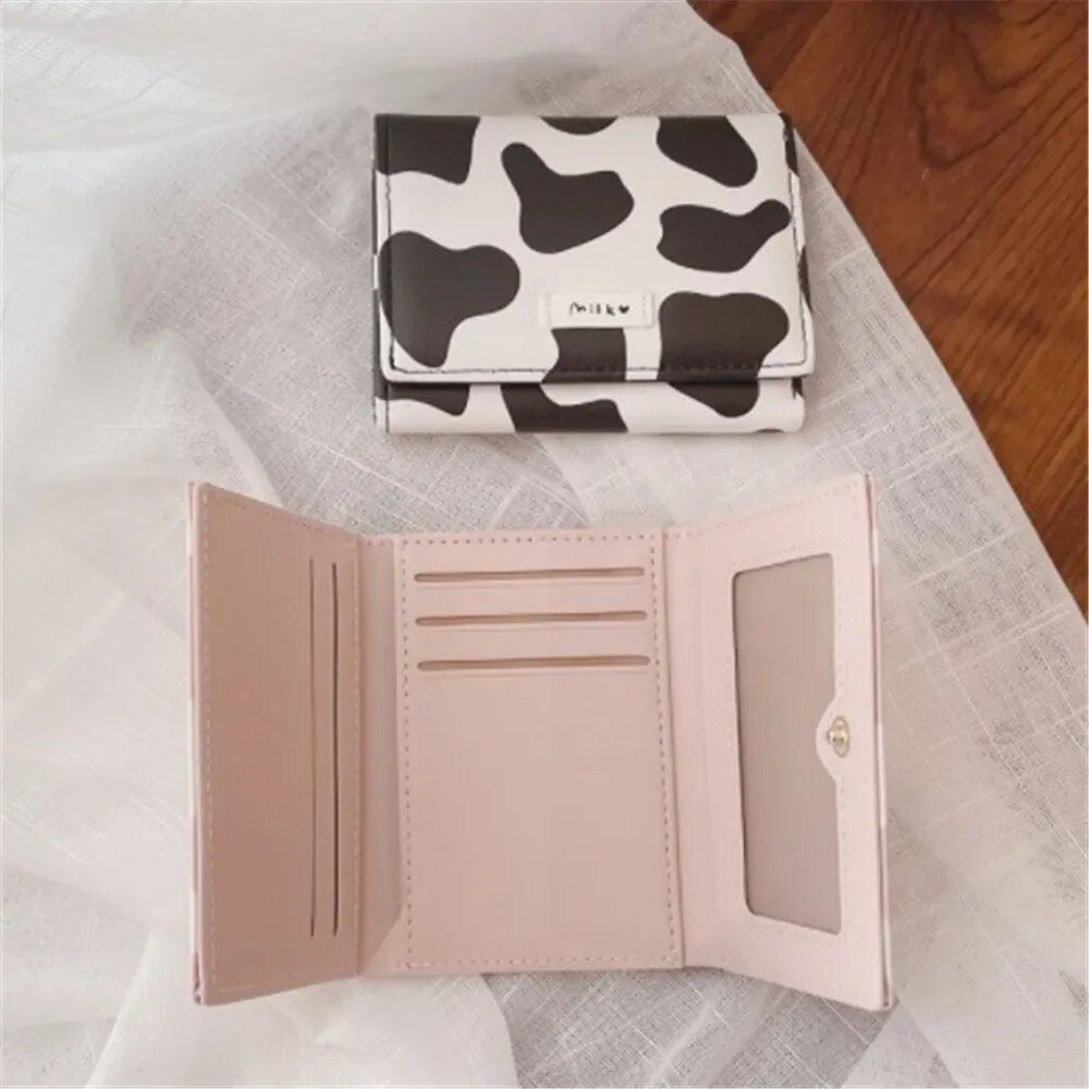 Chic Cow Print Tri-fold Women's Wallet