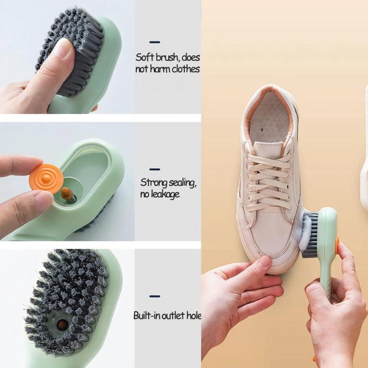 Multifunctional Soft-Bristled Shoe Brush with Long Handle