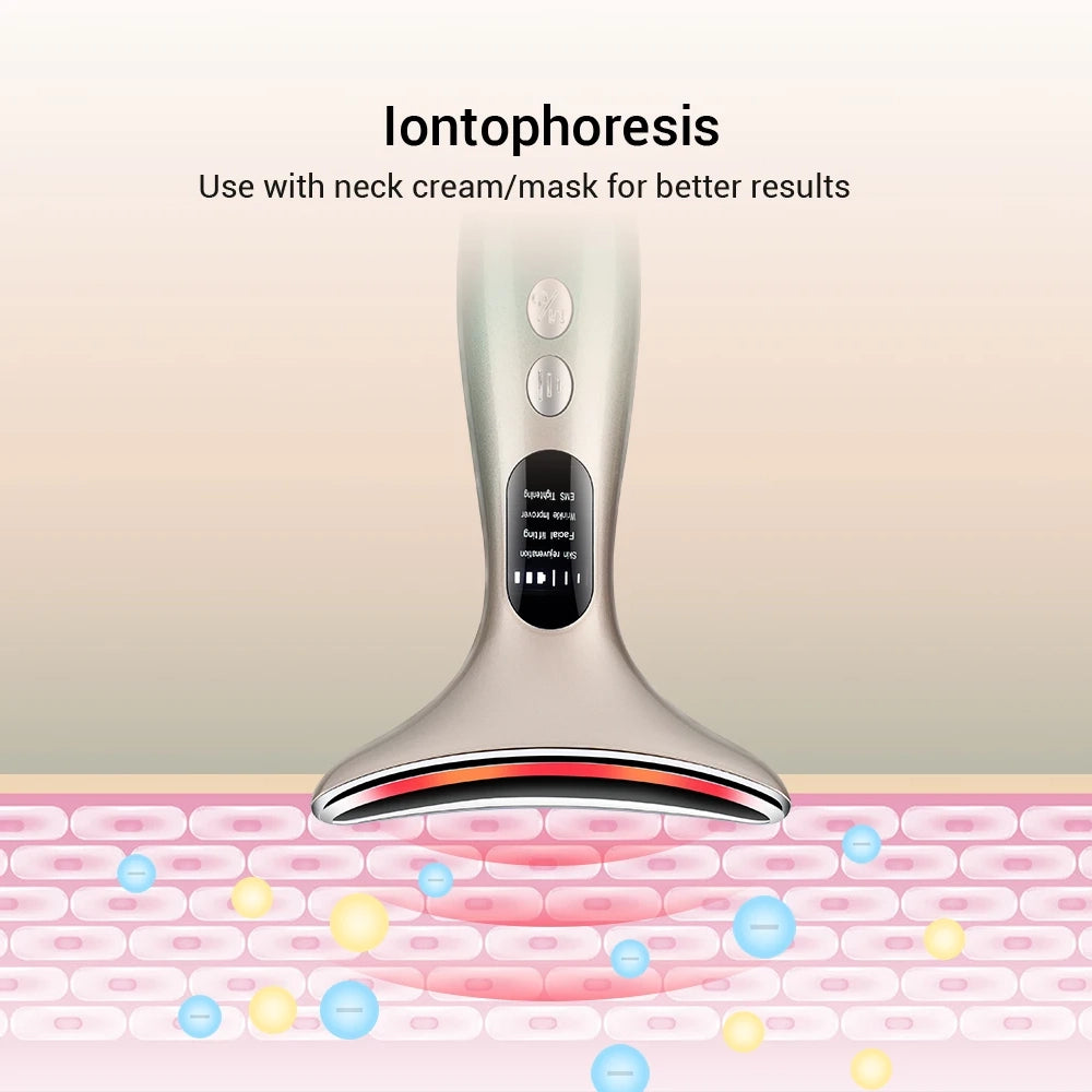 EMS Neck and Face Firming Device with Micro-current and Light Therapy