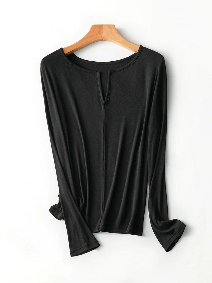 Elegant Square Neck Long Sleeve Tee