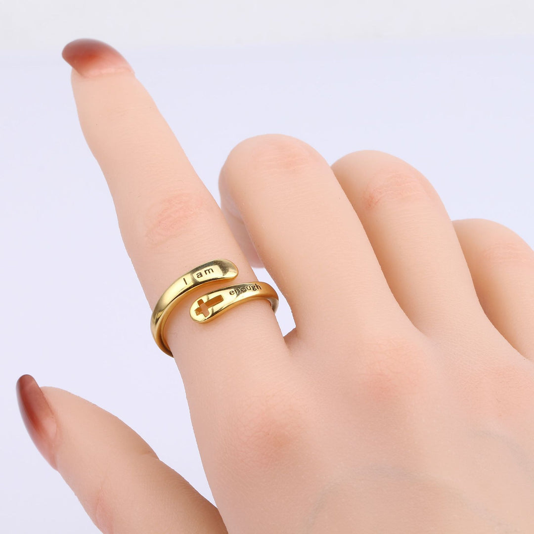 Trendy Hollow Cross Ring Temperament