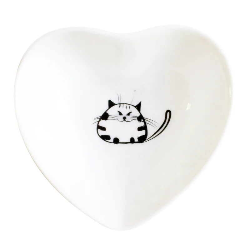 Ceramic Peach Heart Pet Bowl