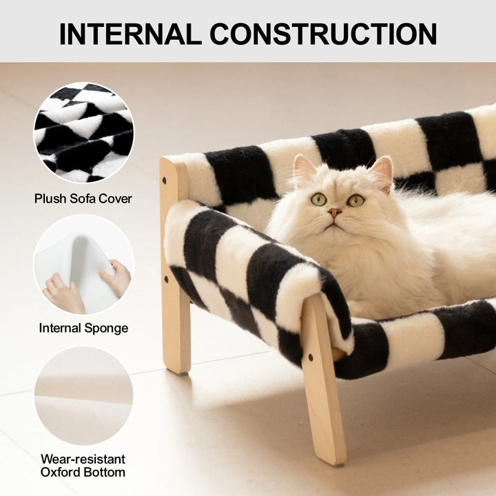 Mewoofun Plush Wooden Pet Bed