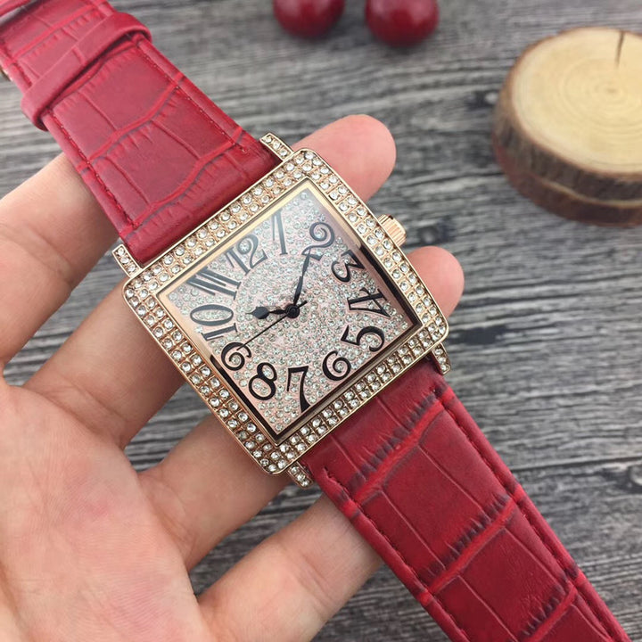 Casual inlaid rhinestone watch