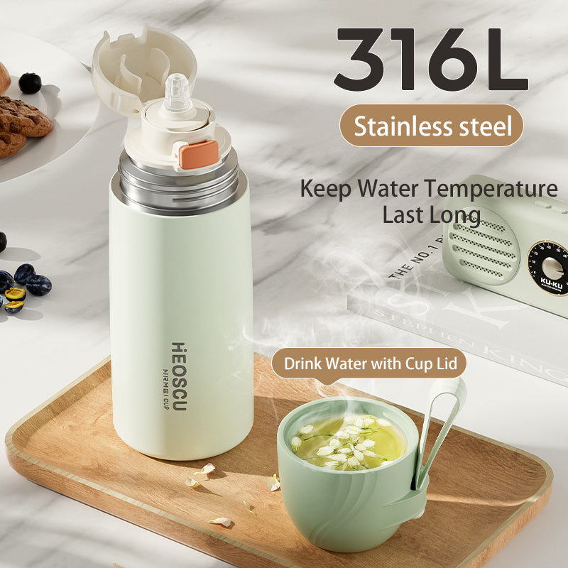 Stainless Steel Insulated Water Bottle with Straw Lid