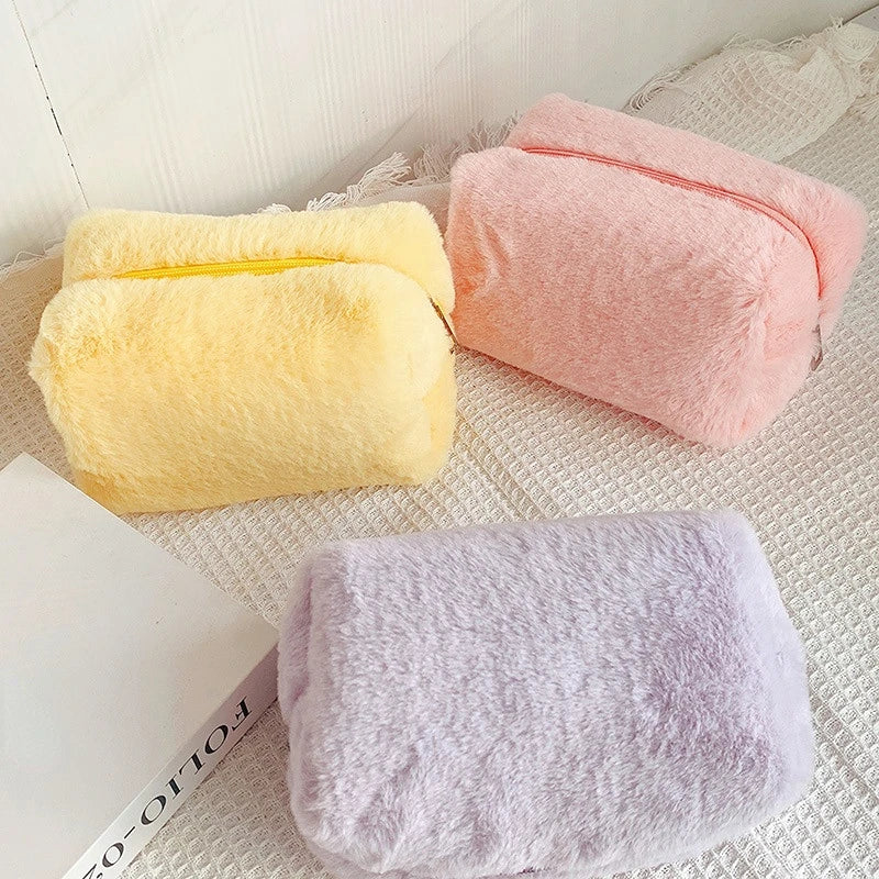 Soft Plush Makeup Bag for Women