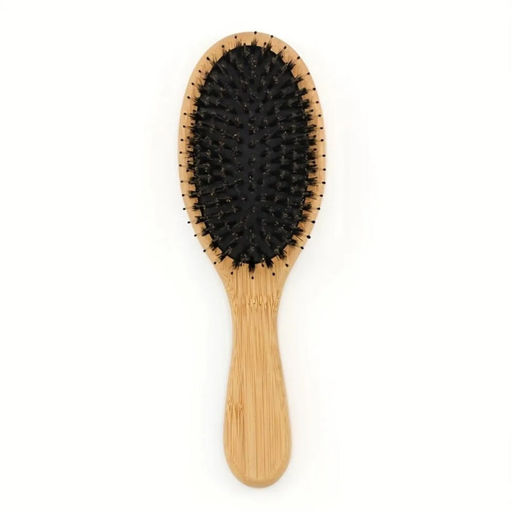 Natural Boar Bristle Hair Brush for Scalp Massage and Detangling