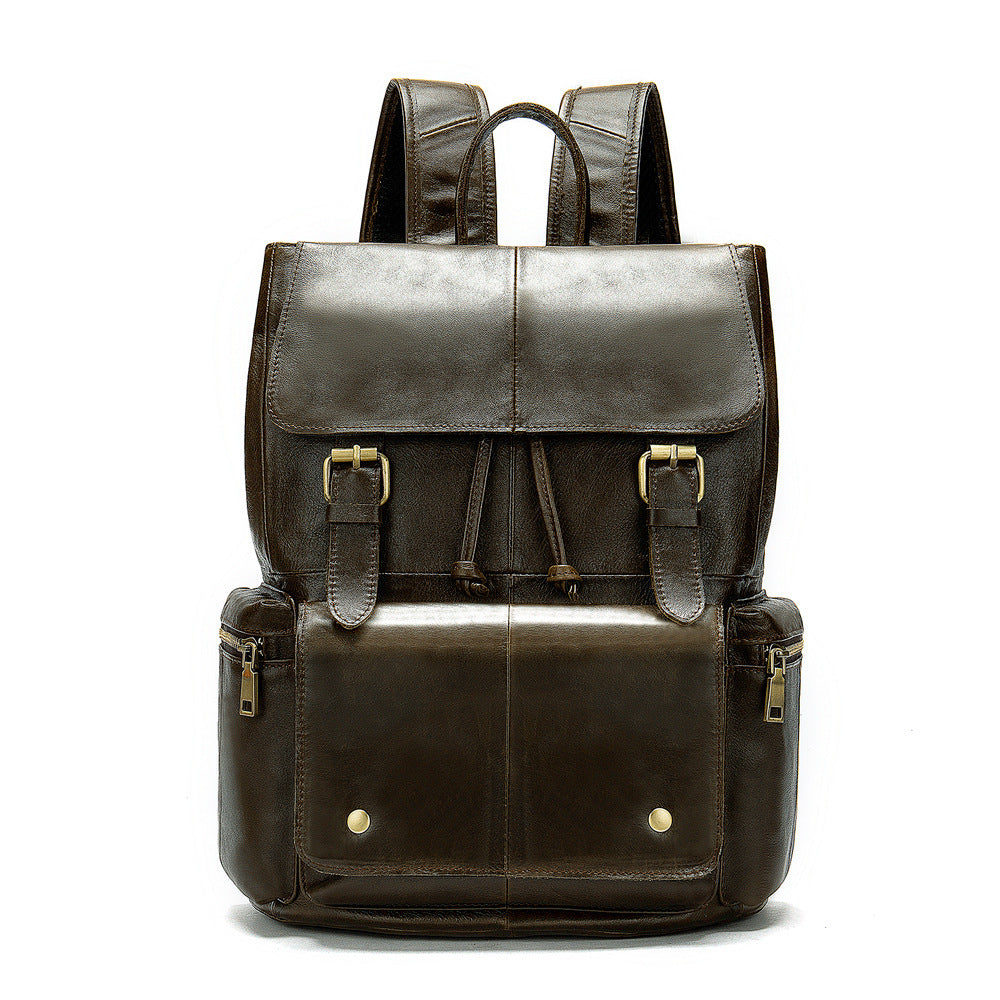 Crazy Horse Leather Flap Backpack