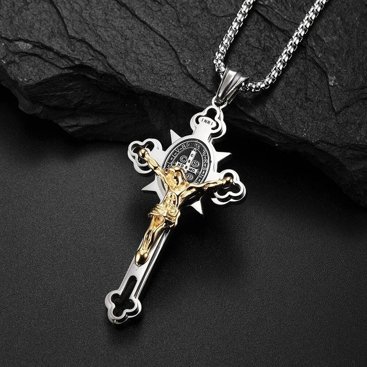 Saint Benedict Exorcism Cross Necklace