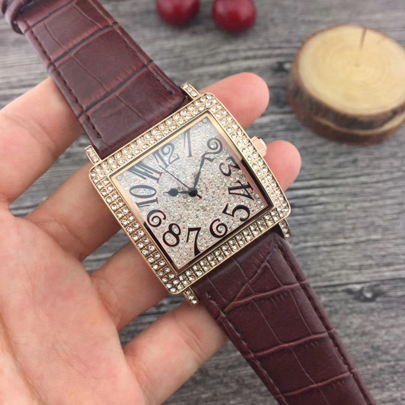 Casual inlaid rhinestone watch