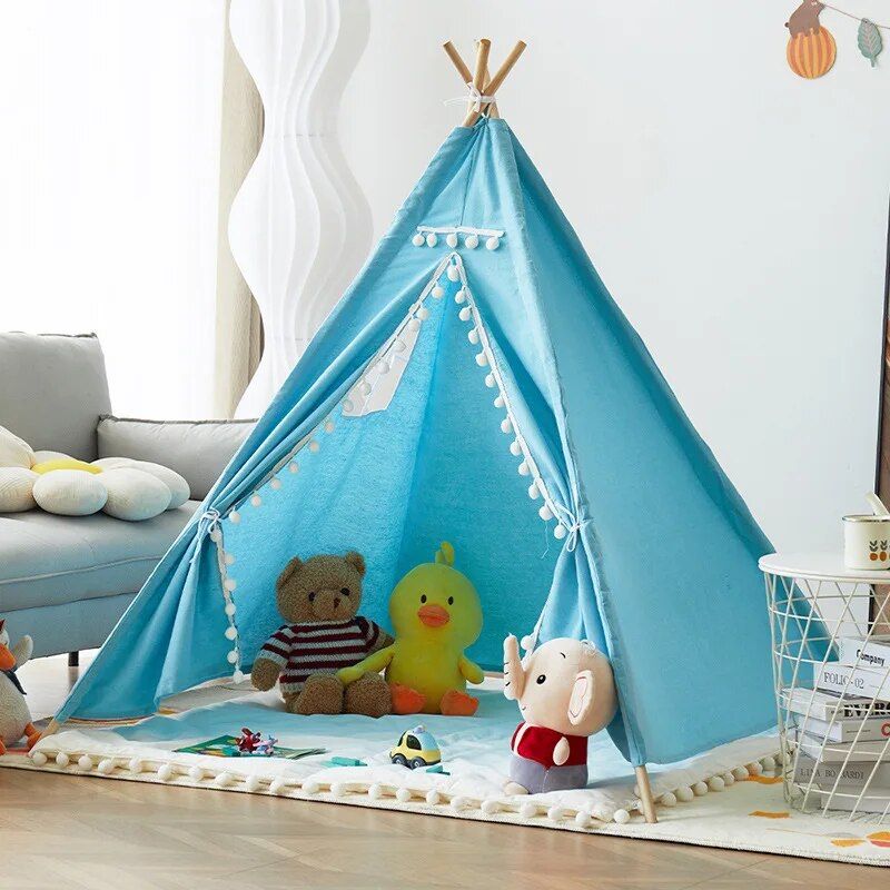 Kids' Canvas Wigwam Tent - Portable Teepee for Boys and Girls