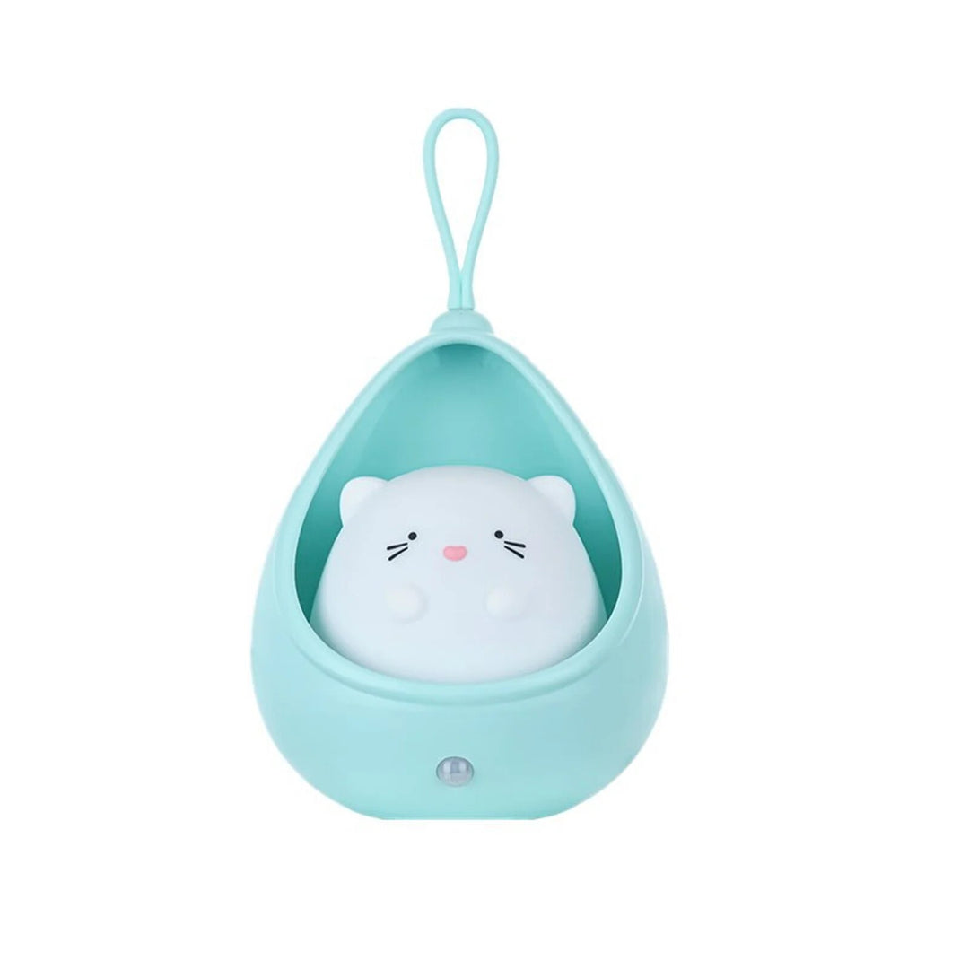 Cute Animal LED Night Light with Human Induction Sensor – USB Rechargeable Wall Lamp for Kids