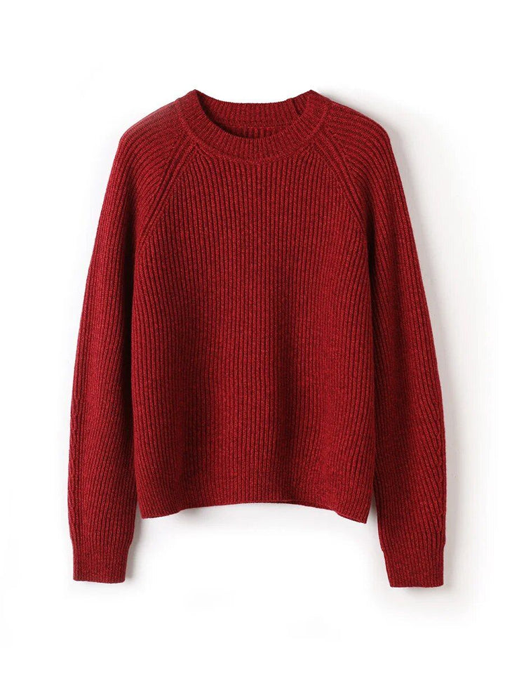 Melange Wool Warm Loose-Fit Pullover